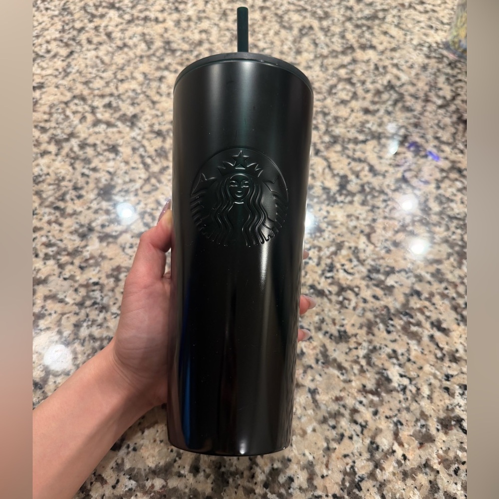 Starbucks Black Matte Tall Tumbler with Straw